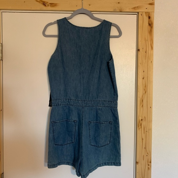 Brand New Jean Romper with Pockets - Picture 2 of 5